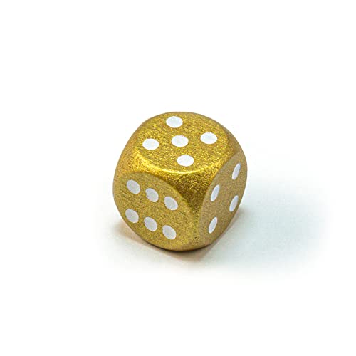 Einzelne bunte Holzwürfel von Waldfelsen®: Augenwürfel aus Holz in 20 frei konfigurierbar | Spielmaterial Zubehör Würfel 16 mm W6 D6 Standardgröße Knobel Dice 6-seitig (Gold) von Waldfelsen