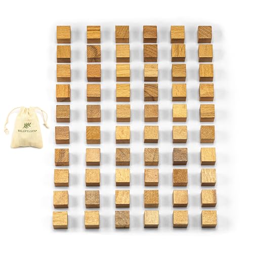 Kleine Holzwürfel von Waldfelsen®: 60 Holzwürfel aus Buchenholz als Blankomaterial oder Zubehör (Größe: 10 mm) von Waldfelsen