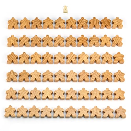 Waldfelsen® 16 mm Meeple aus Holz passend für Carcassonne (60 Stück als Blankomaterial) von Waldfelsen