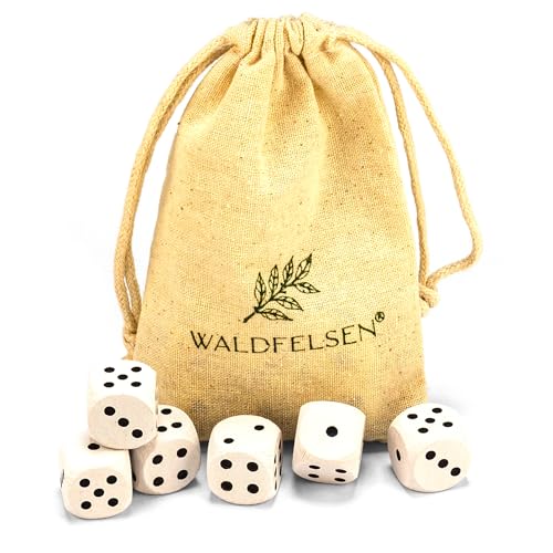 6, 12, 20, 30 oder 50 hochqualitative Holzwürfel aus echtem Buchenholz von Waldfelsen® Augenwürfel Spielwürfel aus Holz in 16 mm Standardwürfel mit Stoffbeutel Würfelset (Weiß, 6 Stück) von Waldfelsen