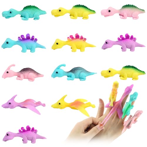 Waldspring Schleuder Dinosaurier 20 Stück, Drachenkind, Schleuder-Dinosaurier-Finger Spielzeug, Schleuder Dinosaurier Fingerspiel Farbe zufällig für Kinder von Waldspring