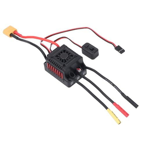 Walfront 45A Bürstenloser Elektrischer ESC-Geschwindigkeitsregler für 1/10 RC-Car mit Externem Programmieranschluss, max. 3A BEC, Einstellbarer Bremse und Beschleunigung von Walfront