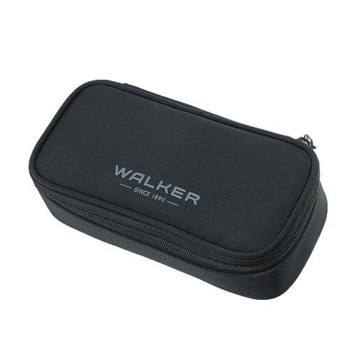 Walker 49262-292 - Pencil Box Anthracite, Federmäppchen mit Hauptfach, doppelseitiger Trennwand inkl. 20 Stifteschlaufen, Zippfach und Reißverschluss, Anthrazit von Walker