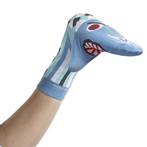 WalkyTalkies - 1 Paar Socken/Handpuppen SIEBEN MEERE Hai Sharky von WalkyTalkies