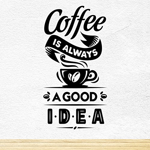 Wall4Stickers Coffee Good Idea Kaffee Gut Idee Cup Kitchen Wandaufkleber Vinyl Aufkleber Art Pub-Café-Dekor von Wall4stickers