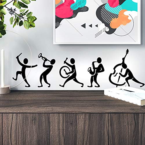 Musikband Wandaufkleber Raumdekoration Wohnzimmer Wandbild Heimdekoration Aufkleber Küche Vinyl Schlafzimmer Tapete DIY Noten Abnehmbare Tanzzitat Aufkleber Musiktrommel Druck Poster Tänzerin von Wall4stickers