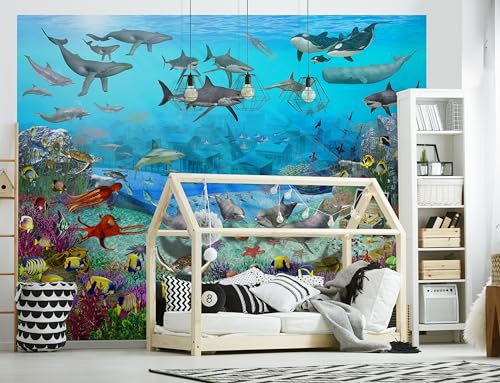 Walltastic Sea Adventure Tapeten-Wandbild, FSC-Papier, mehrfarbig, 2,4 m hoch x 3 m breit, Einheitsgröße von Walltastic