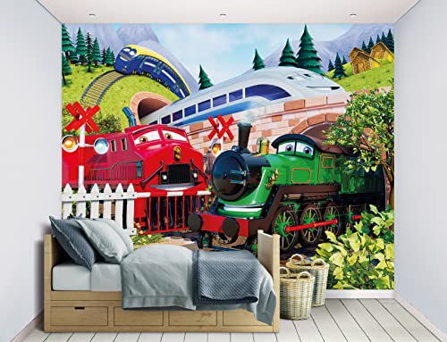 Walltastic Train Adventure 46641 Wandbild, FSC-Papier, mehrfarbig, 2,4 m hoch x 3 m breit, 1 Größe von Walltastic