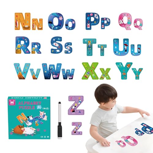 Walopola Alphabetspielzeug für Kinder, Buchstabenpuzzle,57-teilige Puzzles mit englischen Buchstaben - Interaktives Montessori-Spielzeug, Lernaktivitäten im Vorschulalter, Kleinkind-Puzzles für von Walopola