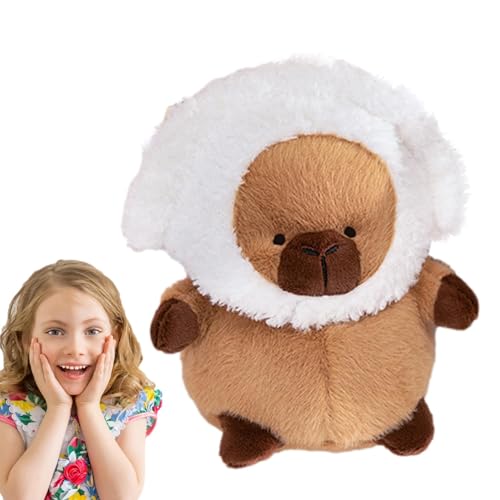 Walopola Capybara Plüschtier, Capybara Plüschtier - Cartoon Tier Super Soft Plushies Puppe Plüschfigur - Weiche und kuschelige Capybara-Spielzeugtierpuppe, Plüschspielzeug zum Geburtstag, und Mädchen von Walopola