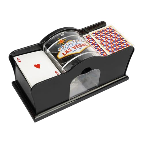 Walopola Card Shuffler Machine Manual Card Shuffler Machine Manual Hand Cranked Card Shuffler with Crank Handle 2 Decks Poker Shuffler Machine for Party Games Texas Hold'em Blackjack von Walopola