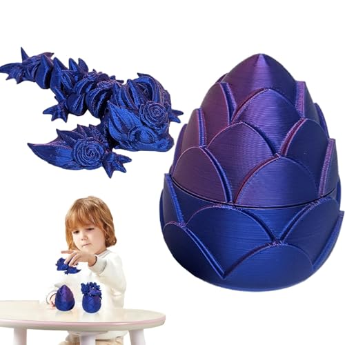 Walopola Drachenei mit Drachen im Inneren, bedruckter beweglicher Drache im Ei, 11,4 cm, schöner beweglicher Drache für Kinder und Erwachsene von Walopola