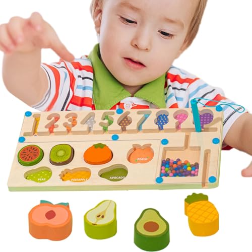 Walopola Farbzählspielzeug, Farbabstimmungsbrett | 2-in-1 Perlenzählspielzeug | Kognitives Denksport-Puzzle-Spielzeug, pädagogisches Zahlen-Matching-Spiel für Kinder ab 3 Jahren von Walopola