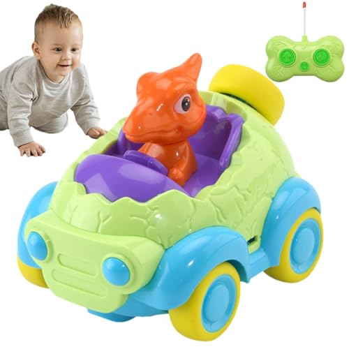 Walopola Ferngesteuertes Spielzeugauto für Kleinkinder, beleuchtetes Dinosaurier-RC-Auto | Wiederaufladbares Cartoon-RC-Spielzeugauto für Kleinkinder - Enhance Imagination Indoor Outdoor von Walopola