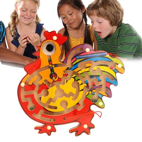 Walopola Magnetisches Labyrinth-Spielzeug für Kinder, magnetisches Farb- und Zahlenlabyrinth,Magnet-Labyrinth-Puzzlespiel Holzpuzzlebrett - Lernspielzeug für Feinmotorik für Kinder im Vorschulalter, von Walopola