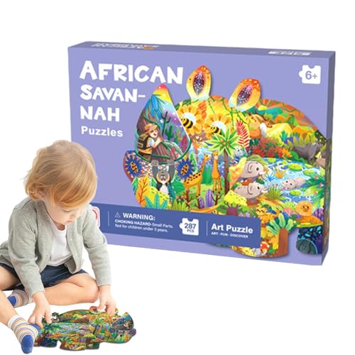 Walopola Puzzles für Kinder,Puzzle für Kinder | Bunte Papierpuzzles in Tierform - Dekoratives Unterhaltungs-Lernpuzzlespielzeug für die frühe Entwicklung von und Mädchen von Walopola