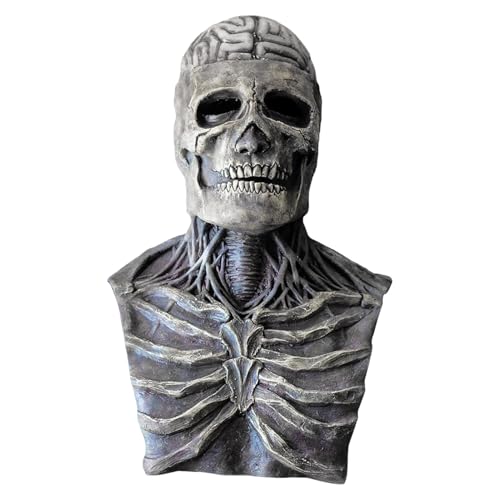 Walopola Totenkopf Maske Halloween, Halloween horror maske Totenkopf Maske, Halloween Schädel Maske, Realistische Halloween Totenkopfmaske für Cosplay Halloween Totenkopf Kopfbedeckung von Walopola