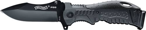 Walther P99 Knife 5.0749 Outdoormesser mit Holster, mit Griffrücken-Einsätze Schwarz von Walther