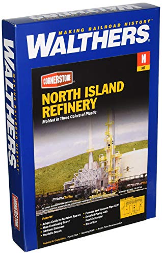 Walthers Cornerstone 933-3219 HO Scale Model North Island Oil Refinery Modellbau, Hobby, Zusammenbau, detailliert, 8-1/16 x 5" 20.5 x 12.7cm von Cornerstone