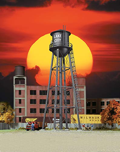 Walthers Cornerstone 933-3832 HO Scale Model City Water Tower, 2-3/8 X 7" 6 X 17.8cm, Black Stadt-Wasser-Turm, Fertigmodell von Cornerstone