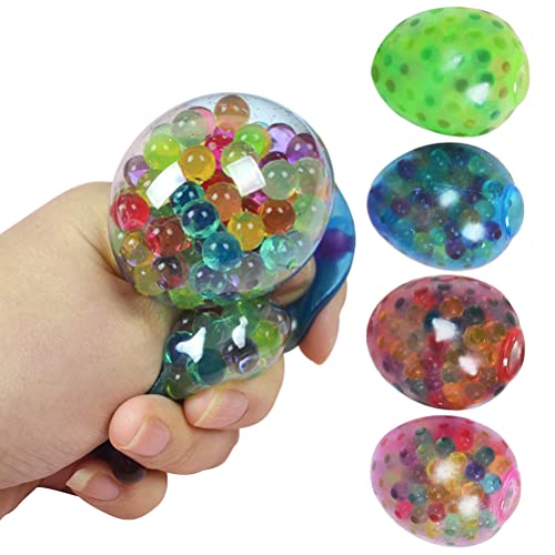 Eierquetschspaß 4 Stück Ostereier Blase Perle Entlüftungsball Anti Stress Stofftier Geschenke für Kinder Ostern Stressabbau Stofftier von Wamsound