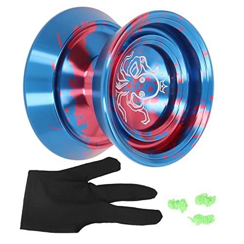 Wamsound YoYo Toy Fortschrittliche Aluminiumlegierung YoYo Ball YoYo Toy Competition, Hochleistungs-YoYo Fade Exquisite Competition Glove Strings Nicht reagierender YoYo Ball (Blau) von Wamsound