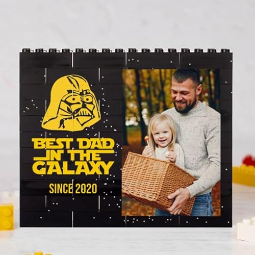 Wanapix | Personalisiertes Klötzchenpuzzle | Kompatibel mit Lego-Steinen | Vatertagsgeschenk | Originelles Geschenk | 49 Teile | 13x11cm | Galaxy von Wanapix