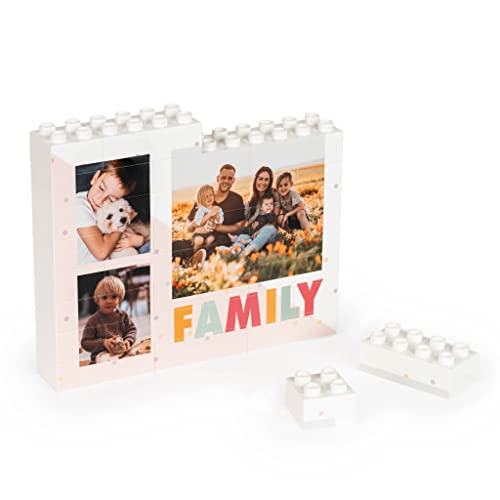 Wanapix | Puzzle Block Selbst Gestalten | Personalisiertes Block Puzzle mit Foto und Text| Kompatibel mit den Wichtigsten Marken| Personalisiertes Fotopuzzle | Originelles Puzzle | 28 Teile XL | WEISS von Wanapix