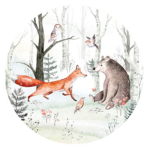 Little Deco Wandtattoo Kinderzimmer Wandbild Bär Fuchs Wandsticker für Kinder Wanddeko Spielzimmer Wandaufkleber Selbstklebende Tapete Schlafzimmer 120 cm DL570 von Wandaro