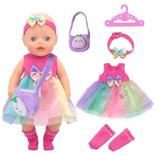 Baby Puppe Kleidung Kompatibel mit Baby neu geboren Kleidung 12-14 Zoll Puppe, Puppe Kleidung für 30-35cm Outfits Süße Baby Puppe Outfits ,Regenbogen Saree Set zur Erfüllung Ihrer Wünsc Baby Puppe Kleidung Kompatibel mit Baby neu geboren Kleidung 12-14 Zoll Puppe, Puppe Kleidung für 30-35cm Outfits Süße Baby Puppe Outfits ,Regenbogen Saree Set zur Erfüllung Ihrer Wünsc von WanderGo
