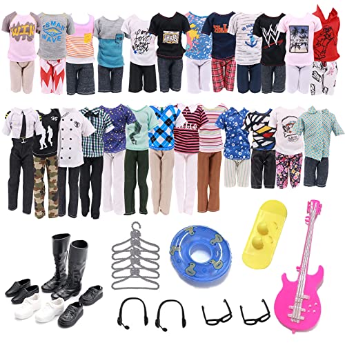 30 Stück Kleidung und Zubehör Kompatibel mit Ken-Puppen, 5 beiläufige zufällige Kleidung Set für Jungenpuppen, Schuhe, Brillen, Kopfhörer, Sommer, Schwimmring, Gitarre, Skateboard, Aufhänger 30 Stück Kleidung und Zubehör Kompatibel mit Ken-Puppen, 5 beiläufige zufällige Kleidung Set für Jungenpuppen, Schuhe, Brillen, Kopfhörer, Sommer, Schwimmring, Gitarre, Skateboard, Aufhänger von WanderGo