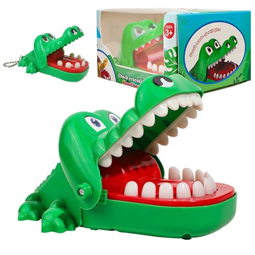 Croco Doc Spiel, 2 Stück Krokodil Spiel, Klein Kroko Doc Spiel mit Anhänger, Krokodil Spiel ZäHne für Kinder Action-Geschicklichkeitsspiel, Lustiges Interaktives Spielzeug, Partygeschenke von WanderGo