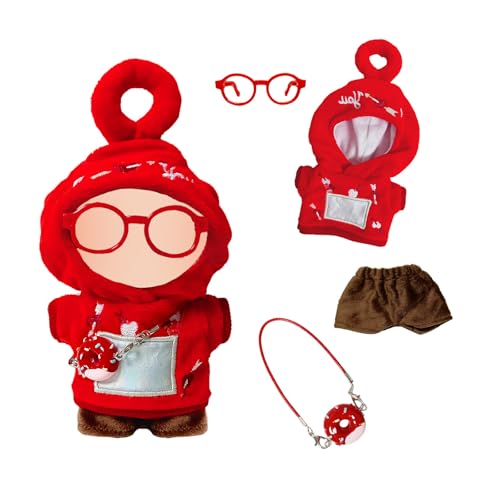 4 Stück Puppe Kleidung, Bekleidung für 17cm Plüsch Puppen mit P-O Oberteil + Hose + Brille + Tasche für 17cm Puppen(Ohne Puppe) 4 Stück Puppe Kleidung, Bekleidung für 17cm Plüsch Puppen mit P-O Oberteil + Hose + Brille + Tasche für 17cm Puppen(Ohne Puppe) von WanderGo
