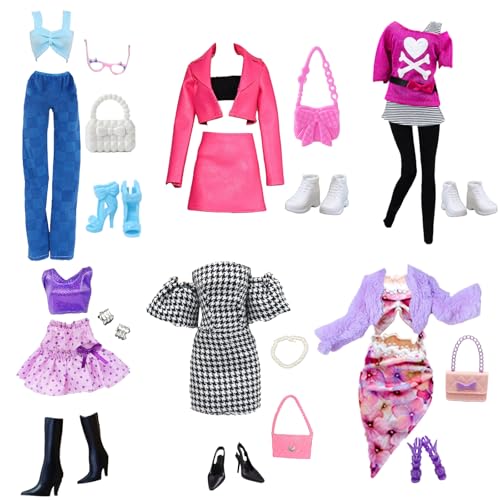 WanderGo 27 Stück Kleidung und Zubehör für Puppen Fashion Puppenkleidung Party Kleidung 6 Paar Schuhe 4 Handtaschen und Schmuck Zubehör für 11.5 Zoll Mädchen Puppen WanderGo 27 Stück Kleidung und Zubehör für Puppen Fashion Puppenkleidung Party Kleidung 6 Paar Schuhe 4 Handtaschen und Schmuck Zubehör für 11.5 Zoll Mädchen Puppen von WanderGo
