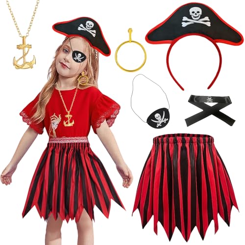 6 Stück piratenkostüm kinder, piratenkostüm kinder mädchen für Mädchen Halloween Karneval Fasching Mottoparty 6 Stück piratenkostüm kinder, piratenkostüm kinder mädchen für Mädchen Halloween Karneval Fasching Mottoparty von WanderGo