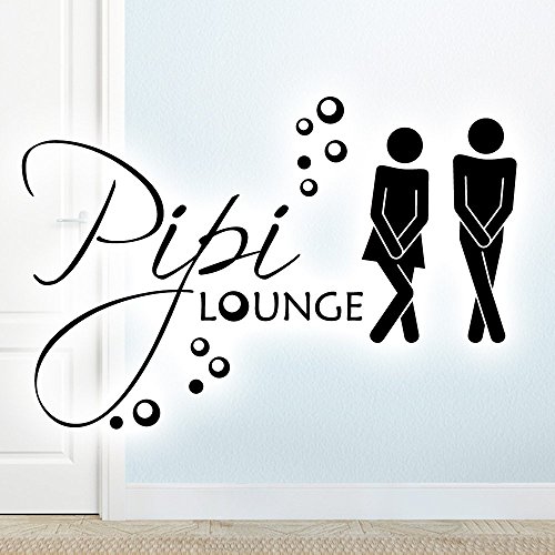 Wandora WC Türaufkleber Mann & Frau Pipi Lounge I schwarz (BxH) 17 x 11 cm I Badezimmer Bad Sticker Aufkleber selbstklebend Wandaufkleber Wandsticker G019 von Wandora