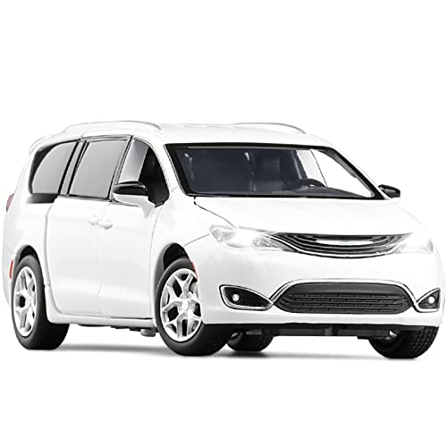 WangXLDD Die-Cast-Fahrzeuge 1:32 Automodell, kompatibel mit Chrysler Grand Voyager, MPV-Legierung Automodell Stoßdämpfung Lenkgeräusch und leichtes Auto-Spielzeugmodell (White) von WangXLDD