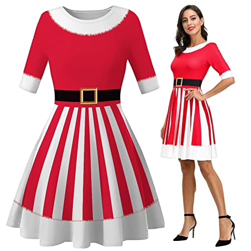 Weihnachtskostüme für Damen, Weihnachtskostüme für Damen, Übergröße, einzigartige Weihnachtskleider für Cosplay, , Familientreffen, Verkleidung, Cosplay, -Zubehör für Weihnachten von Wangduodu