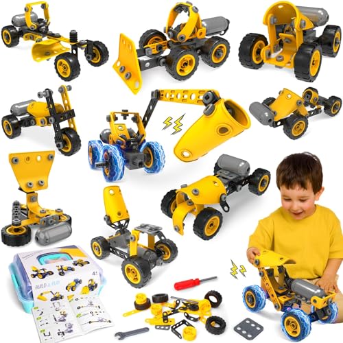 Wanonoo Konstruktionsspielzeug Geschenke für ab 6 Kinder, 10 IN 1 STEM Spielzeug Bauen ab 4 5 6 7 8 9 10 11 Jahre Jungen Mädchen, Lernspielzeug Pädagogische Ingenieurblöcke Kits für Jungen ab 3-12 von Wanonoo