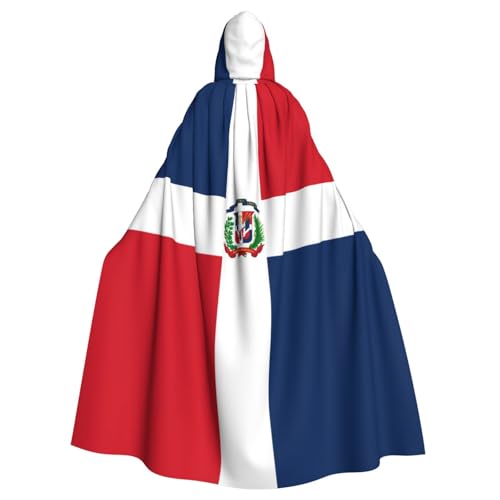 Dominikanische Republik Kapuzenumhang für Erwachsene für Damen und Herren, Halloween-Kostüm, Maskerade, Cosplay, Kostüm, Weihnachten, Party, Robe von WapNo