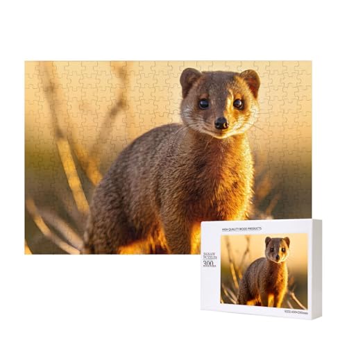 Erdmännchen-Puzzles für Erwachsene, 300 Teile, Holzpuzzle für Familie, Freunde, Heimdekoration, Wandkunst, 40 x 27 cm von WapNo