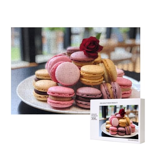 Macaron-Dessert-Puzzles für Erwachsene, 300 Teile, Holzpuzzle für Familie, Freunde, Heimdekoration, Wandkunst, 39 x 28 cm von WapNo