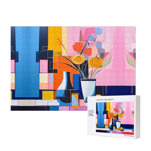 Matisse Stil abstrakte Gemälde Puzzles für Erwachsene, 300 Teile, Holzpuzzle für Familie, Freunde, Heimdekoration, Wandkunst, 39,9 x 27,9 cm von WapNo