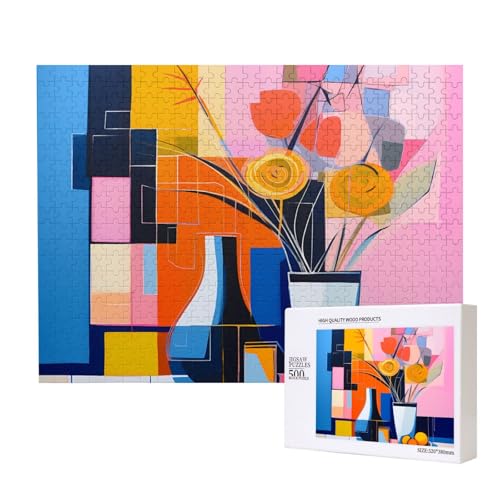 Matisse Stil abstrakte Gemälde Puzzles für Erwachsene, 500 Teile, Holzpuzzle für Familie, Freunde, Heimdekoration, Wandkunst, 500 x 38 cm von WapNo