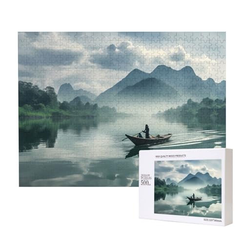 Mt Guilin in Guangxi-Puzzles für Erwachsene, 500 Teile, Holzpuzzle für Familie, Freunde, Heimdekoration, Wandkunst, 50 x 38 cm von WapNo