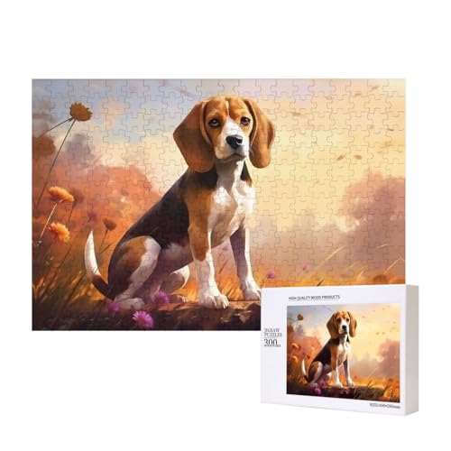 Nerdy Beagle-Puzzles für Erwachsene, 300 Teile, Holzpuzzle für Familie, Freunde, Heimdekoration, Wandkunst, 300 Stück von WapNo