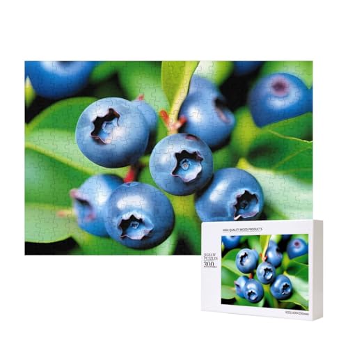 Obst-Blaubeer-Puzzles für Erwachsene, 300 Teile, Holzpuzzle für Familie, Freunde, Heimdekoration, Wandkunst, 15,7 x 27,9 cm von WapNo