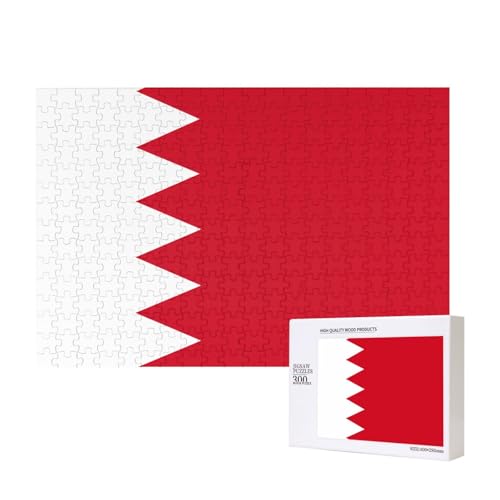 Puzzle mit Bahrain-Flagge, 300 Teile, Holzpuzzle für Familie, Freunde, Heimdekoration, Wandkunst, 300 Stück von WapNo