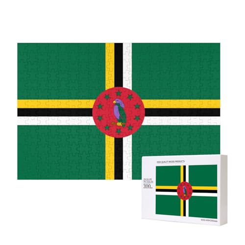 Puzzle mit Flagge des Commonwealth of Dominica für Erwachsene, 300 Teile, Holzpuzzle für Familie, Freunde, Heimdekoration, Wandkunst, 40 x 27 cm von WapNo