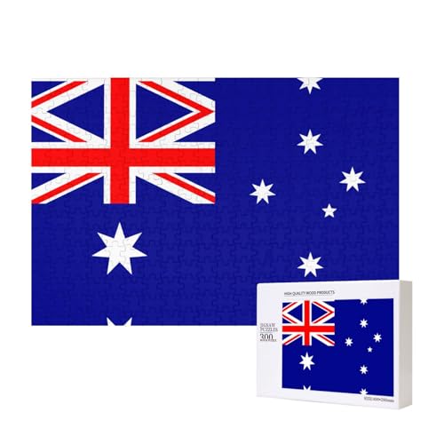 Puzzle mit australischer Flagge, 300 Teile, Holzpuzzle für Familie, Freunde, Heimdekoration, Wandkunst, 300 Stück von WapNo